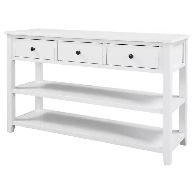 Console Table with 3 Drawers and 2 Open Shelves
