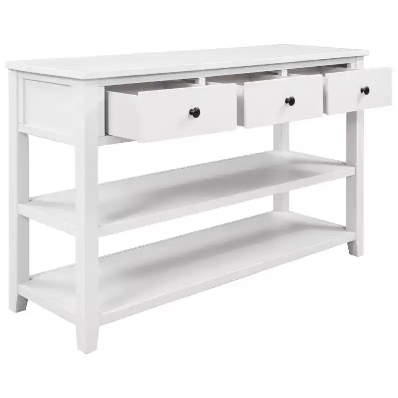 Console Table with 3 Drawers and 2 Open Shelves