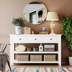 Whisen Modern Design Console Table with 3 Drawers and 2 Open Shelves