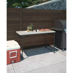 4 ft. Fold-in-Half Portable Utility Table, Gray