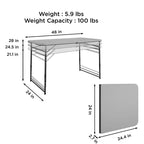 4 ft. Fold-in-Half Portable Utility Table, Gray
