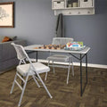 4 ft. Fold-in-Half Portable Utility Table, Gray