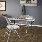 4 ft. Fold-in-Half Portable Utility Table, Gray
