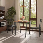 VECELO Dining Table Set, 3/5 Pieces Dining Room Table Set with 2/4 upholstered Chairs for Small Space, Apartment