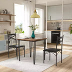 VECELO Dining Table Set, 3/5 Pieces Dining Room Table Set with 2/4 upholstered Chairs for Small Space, Apartment