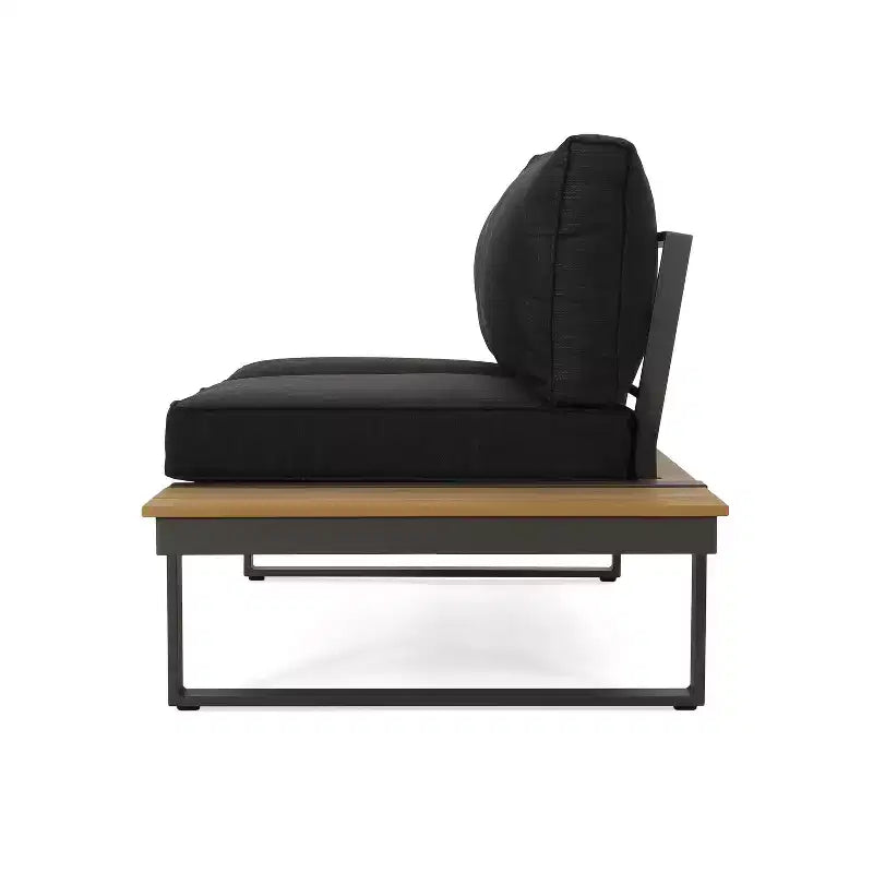 GDFStudio Johana V-vormige aluminium loungeset voor buiten, geschikt voor 5 personen, met kussens