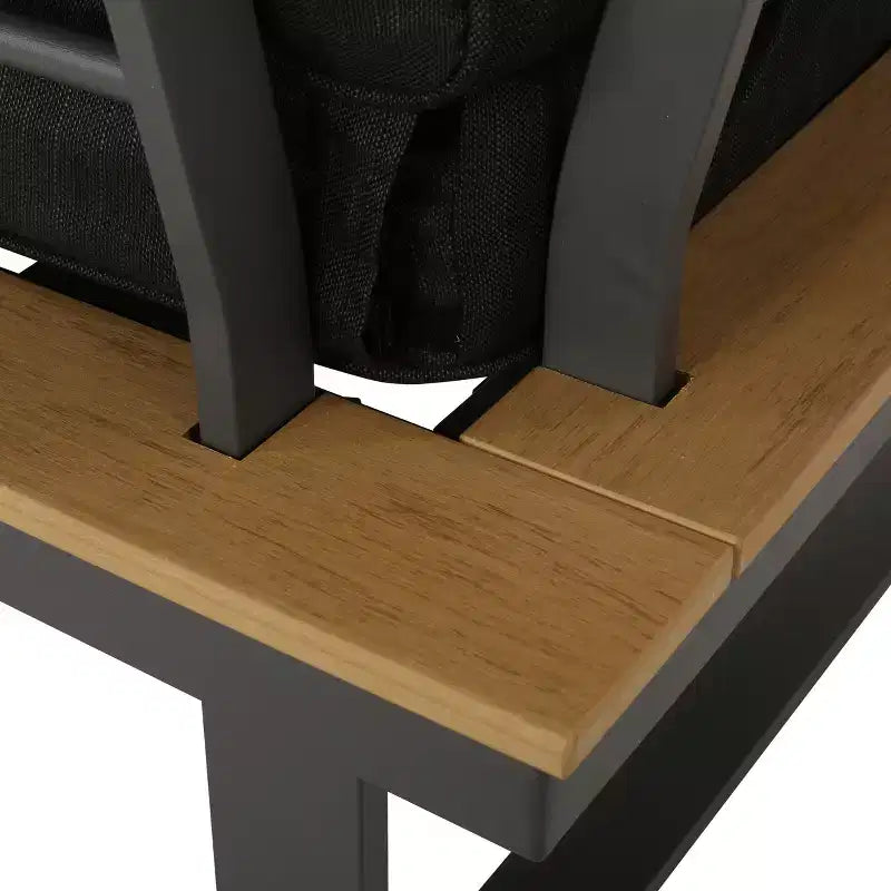 GDFStudio Johana V-vormige aluminium loungeset voor buiten, geschikt voor 5 personen, met kussens
