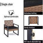 GDFStudio Elton Patio 4 pcs Steel and Rattan Conversation Set
