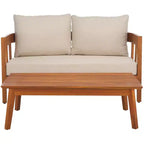 Owen Bench & Table Patio Set - Indoor/Outdoor - PAT7086 - Natural/Taupe - Safavieh