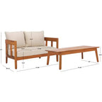Owen Bench & Table Patio Set - Indoor/Outdoor - PAT7086 - Natural/Taupe - Safavieh