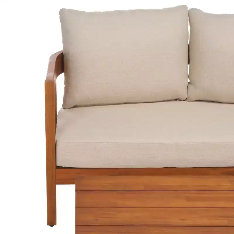 Owen Bench & Table Patio Set - Indoor/Outdoor - PAT7086 - Natural/Taupe - Safavieh