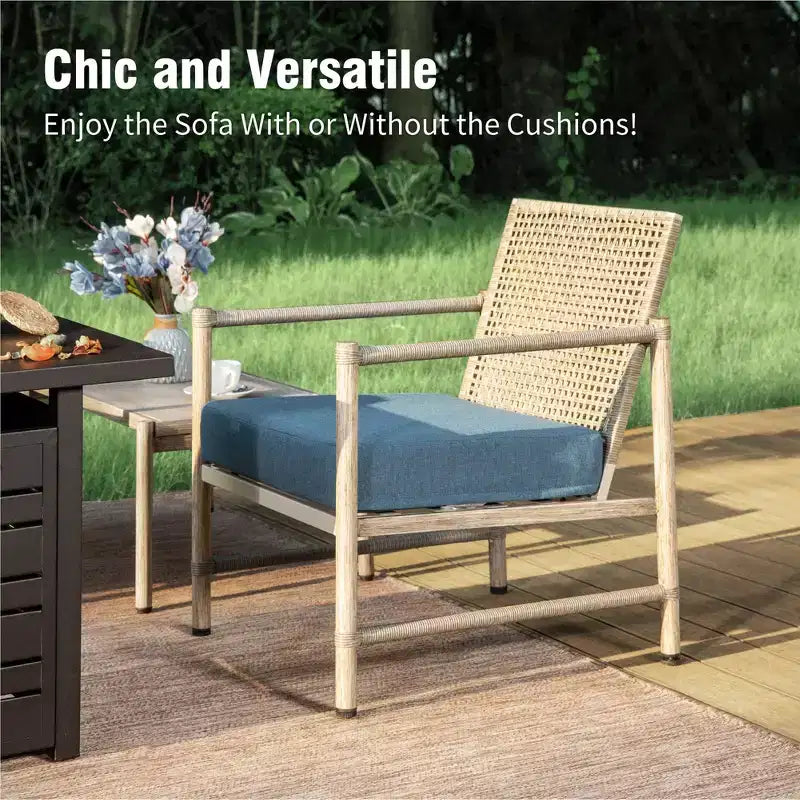 Captiva Designs 6-delige loungeset van wicker voor buiten, met salontafel, voor bij het zwembad of in de achtertuin
