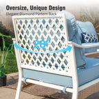 Captiva Designs 4-delige extra grote metalen en rotan loungeset voor buiten met schommelstoelen met rasterrugleuning en tafel