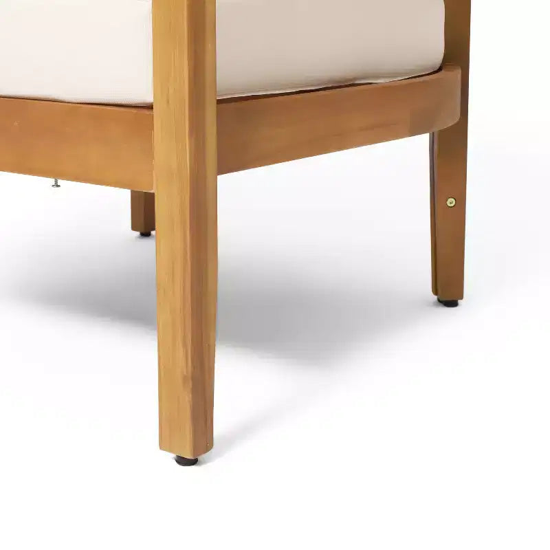 GDFStudio Burrough loungeset voor buiten van acaciahout voor 5 personen, met kussens, teak/beige