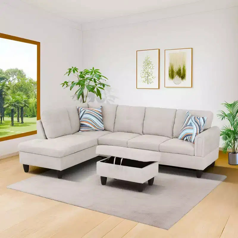 Chenille Velvet Sofa, Three-Piece Set for Living Room, Features Double-Layer Spring and Soft Comfort
