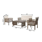 Christopher Knight Home Navan loungeset voor buiten van acaciahout voor 8 personen met waterafstotend kussen
