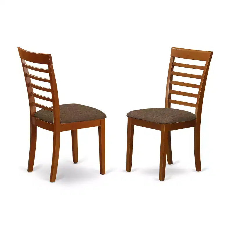 Portland ovale eetset met tafel en stoelen, zadelbruin
