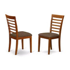 Portland ovale eetset met tafel en stoelen, zadelbruin