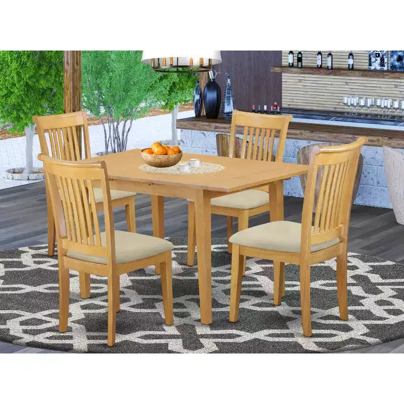 Oak Butterfly Leaf Dining Set Mid-Century Style 12345