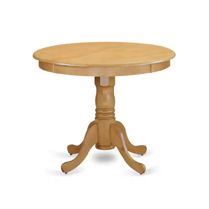 HomeStock Modern 5 Piece Round Dining Table Set Oak Finish