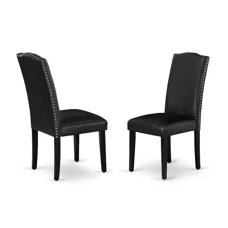 HomeStock DUEN7-BLK-69 7Pc Rectangular Dining Table And Six Chair Black