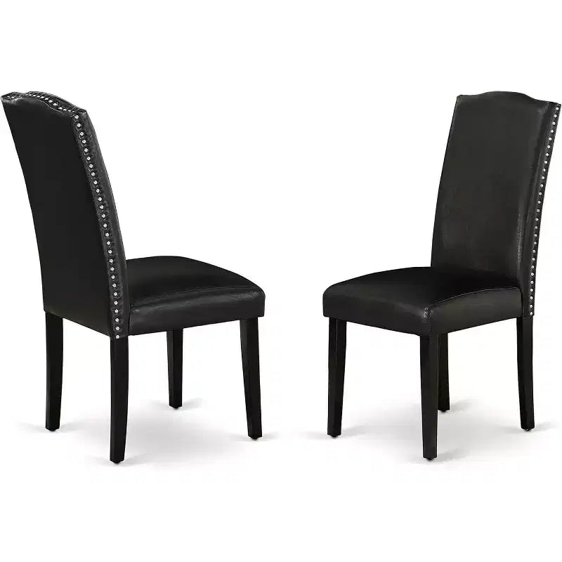 HomeStock DUEN7-BLK-69 7Pc Rectangular Dining Table And Six Chair Black