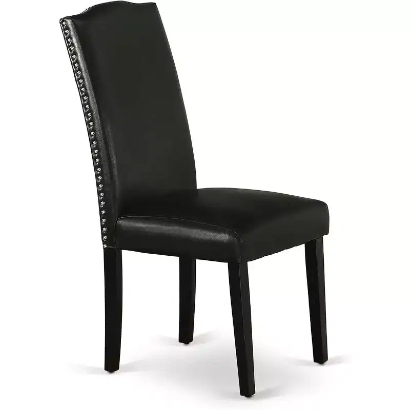 HomeStock DUEN7-BLK-69 7Pc Rectangular Dining Table And Six Chair Black