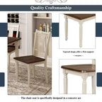 6-Piece Dining Table Set Dining Set with 4 Chairs with Bench, Classic Retro Style, Brown+Cottage White-HABITRIO
