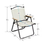 2-piece Folding Outdoor Chair for Indoor, Outdoor Camping, Picnics, Beach,Backyard, BBQ, Party, Patio