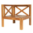 Whisen 5-delige loungeset voor terras van natuurlijk hout met kussens voor buiten en de achtertuin
