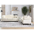 Velvet Upholstered 3-Seater and 2-Seater Combined Sofa Set