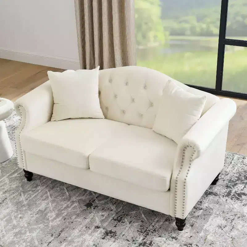 Velvet Upholstered 3-Seater and 2-Seater Combined Sofa Set