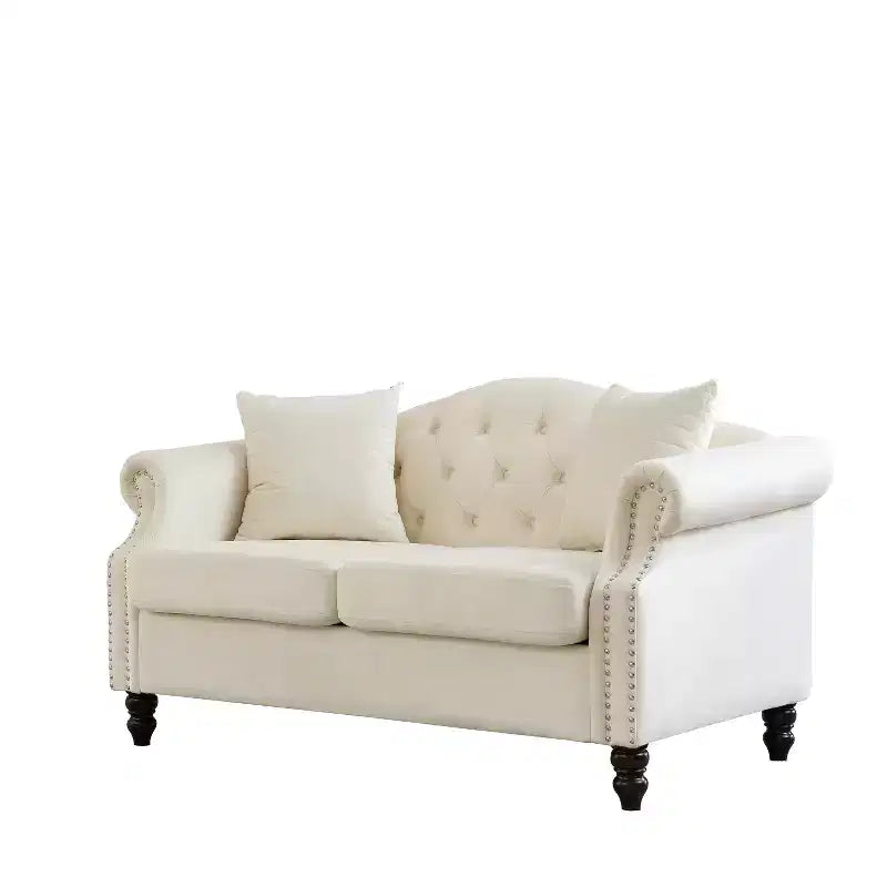 Velvet Upholstered 3-Seater and 2-Seater Combined Sofa Set