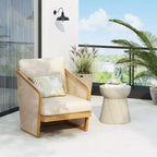 Christopher Knight Home Tito 2 Piece Outdoor Acacia Wood and Concrete Seating Set wth Accent Table