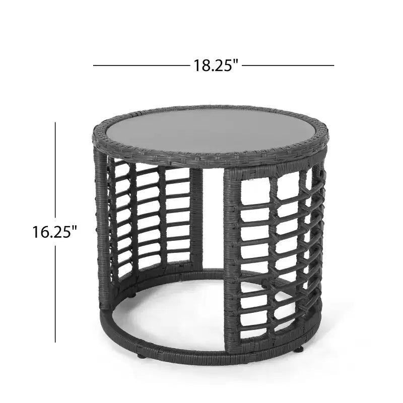 Christopher Knight Home Gulley Outdoor Wicker 3 Piece Chat Set with Cushion, White/Black