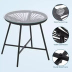 3-Piece Acapulco Patio Set  All-Weather Woven Chairs & Tempered Glass Table for Balcony/Deck