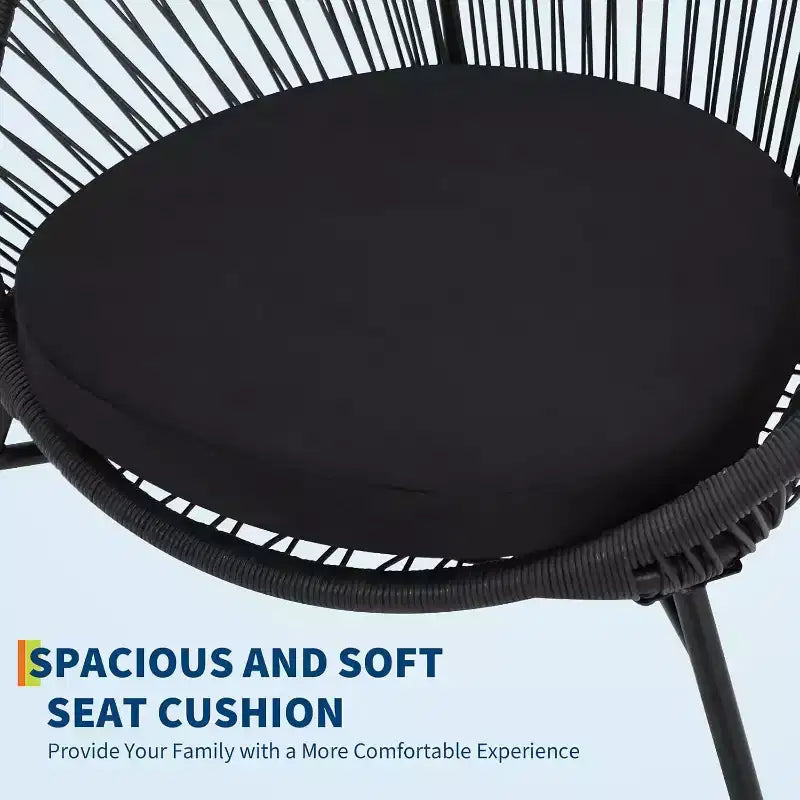 3-Piece Acapulco Patio Set  All-Weather Woven Chairs & Tempered Glass Table for Balcony/Deck