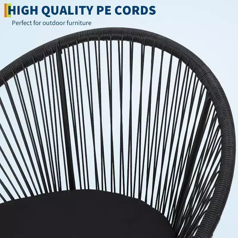 3-Piece Acapulco Patio Set  All-Weather Woven Chairs & Tempered Glass Table for Balcony/Deck