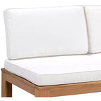 2 Piece Modular Sofa Set & Chaise Lounge Convertible with Natural Wood Finish - Teamson Home: Solid Acacia Frame & Outdoor Weather Resistant Cushions