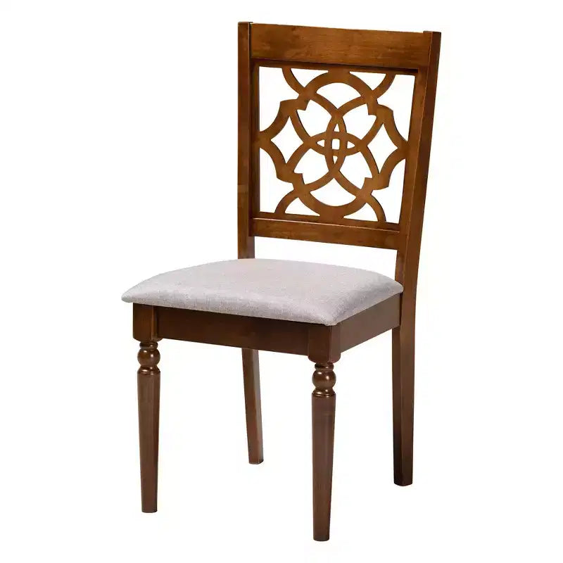 Baxton Studio Sadie moderne 5-delige eethoek van grijs en walnootkleurig hout