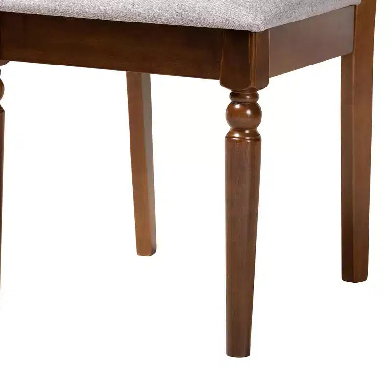 Baxton Studio Sadie Modern Grey and Walnut Brown Wood 5-Piece Dining Set