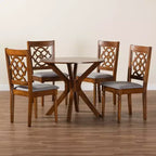 Baxton Studio Sadie Modern Grey and Walnut Brown Wood 5-Piece Dining Set
