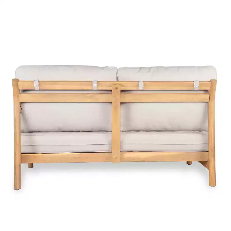 Christopher Knight Home Shane rustieke loungeset voor buiten van acaciahout met gestoffeerde loveseat en chaise longue