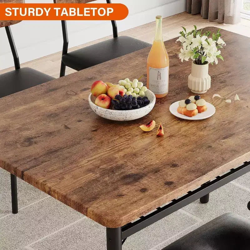 3-Piece Dining Set for 2 with Storage Rack  Metal Frame Square Table & Upholstered Chairs, Space-Saving Apartment Kitchen Set