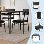 3-Piece Dining Set for 2 with Storage Rack  Metal Frame Square Table & Upholstered Chairs, Space-Saving Apartment Kitchen Set