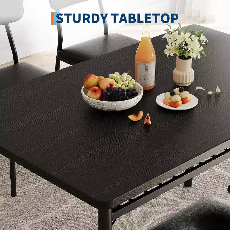 3-Piece Dining Set for 2 with Storage Rack  Metal Frame Square Table & Upholstered Chairs, Space-Saving Apartment Kitchen Set