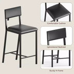 Counter-Height Dining Set for 2 with Storage Shelves  Bistro Table & Upholstered Chairs, Space-Saving Kitchen Set for Apartments