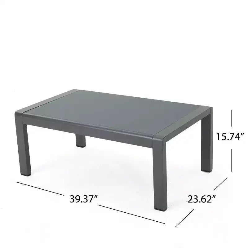 Christopher Knight Home Tiffany Outdoor Modern 6 Seater Aluminum Frame Sofa Set with Coffee Table