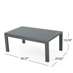 Christopher Knight Home Tiffany Outdoor Modern 6 Seater Aluminum Frame Sofa Set with Coffee Table