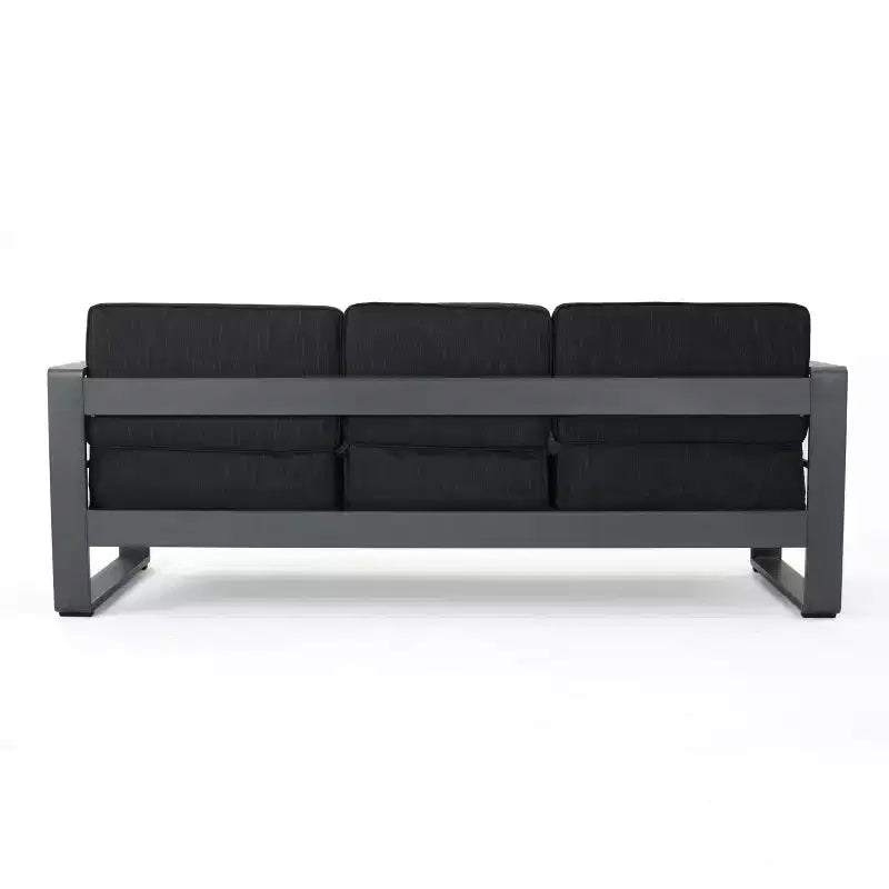 Christopher Knight Home Tiffany Outdoor Modern 6 Seater Aluminum Frame Sofa Set with Coffee Table